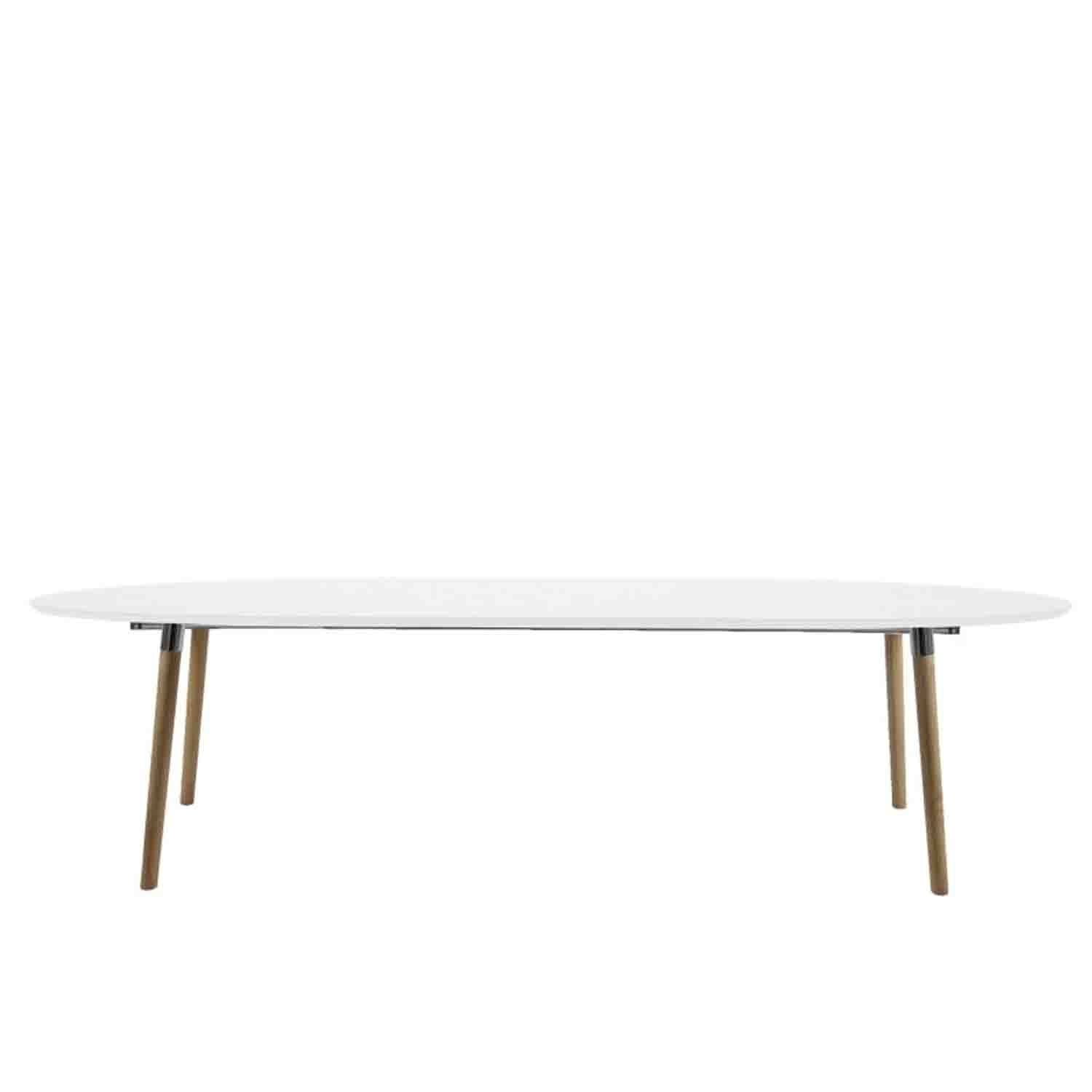 Dining Room Furniture Set East Livorno | size: Length: 100cm, Width: 270cm, Height: 74cm | color: White/Brown/Oak | image: 2 | variant: 1006529