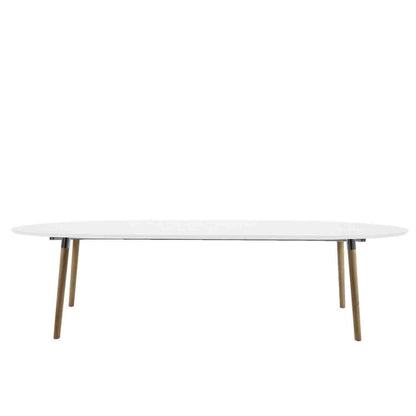 Dining Room Furniture Set East Livorno | size: Length: 100cm, Width: 270cm, Height: 74cm | color: White/Brown/Oak | image: 2 | variant: 1006529