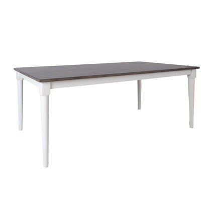 Dining Room Furniture Set East Mazeikiai | size: Length: 91cm, Width: 183cm, Height: 75cm | color: White/Grey | image: 3 | variant: 1006528