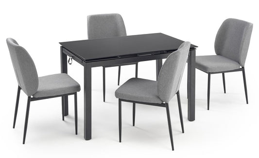 Dining Room Furniture Set East Nice | size: Length: 70cm, Width: 170cm, Height: 76cm | color: Black/Grey | image: 1 | variant: 1007336