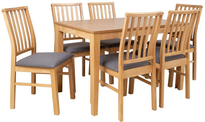 Dining Room Furniture Set East Sofia | size: Length: 75cm, Width: 195cm, Height: 75cm | color: Oak/Grey | image: 1 | variant: 1006158