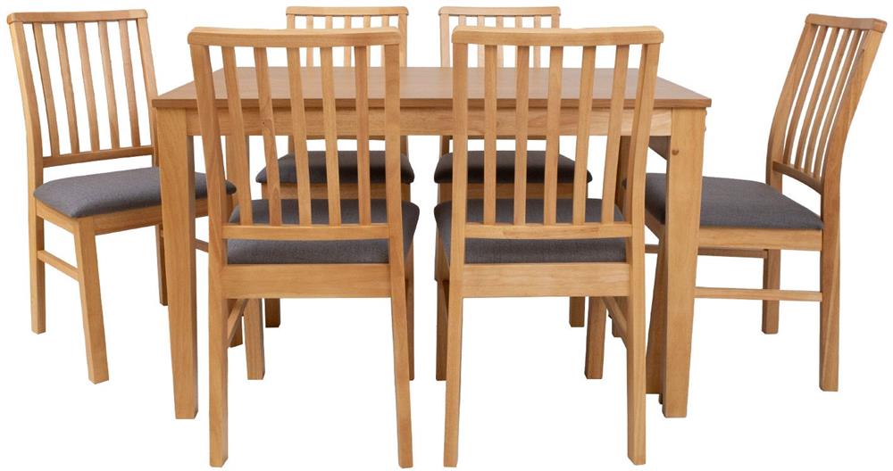 Dining Room Furniture Set East Sofia | size: Length: 75cm, Width: 195cm, Height: 75cm | color: Oak/Grey | image: 2 | variant: 1006158