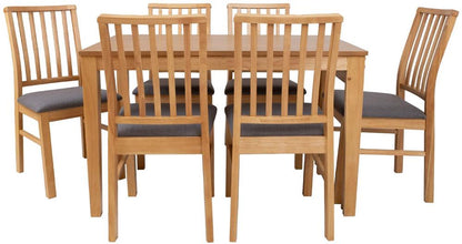 Dining Room Furniture Set East Sofia | size: Length: 75cm, Width: 195cm, Height: 75cm | color: Oak/Grey | image: 2 | variant: 1006158