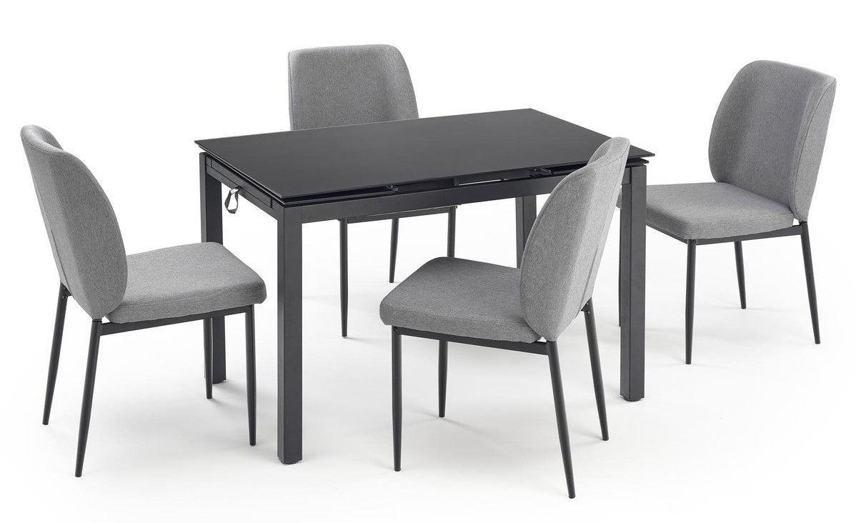 Dining Room Furniture Set Jasper | size: Length: 70cm, Width: 170cm, Height: 76cm | color: Black/Grey | image: 1 | variant: 1012954