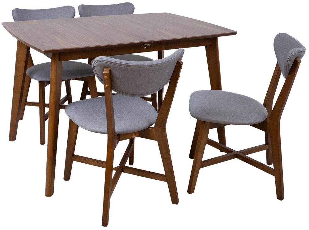Dining Room Furniture Set Jesper 1 | size: Length: 80cm, Width: 160cm, Height: 76cm | color: Brown/Grey | image: 1 | variant: 1017619