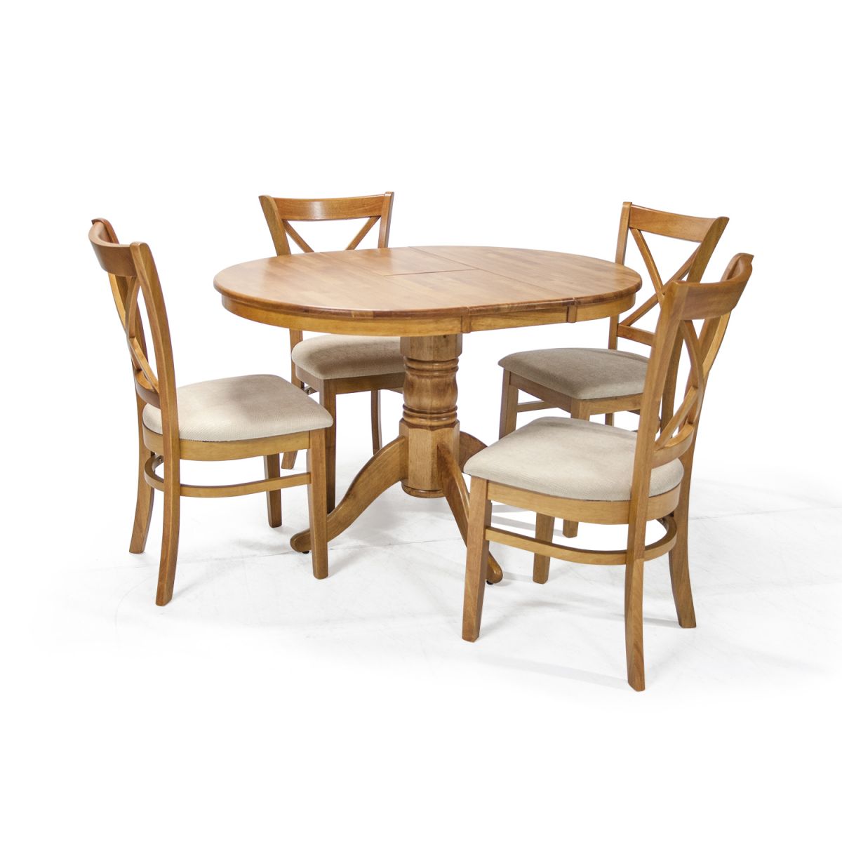 Dining Room Furniture Set Maidstone | size: Length: 90cm, Width: 120cm, Height: 74cm | color: Beige/Oak | image: 1 | variant: 1005096