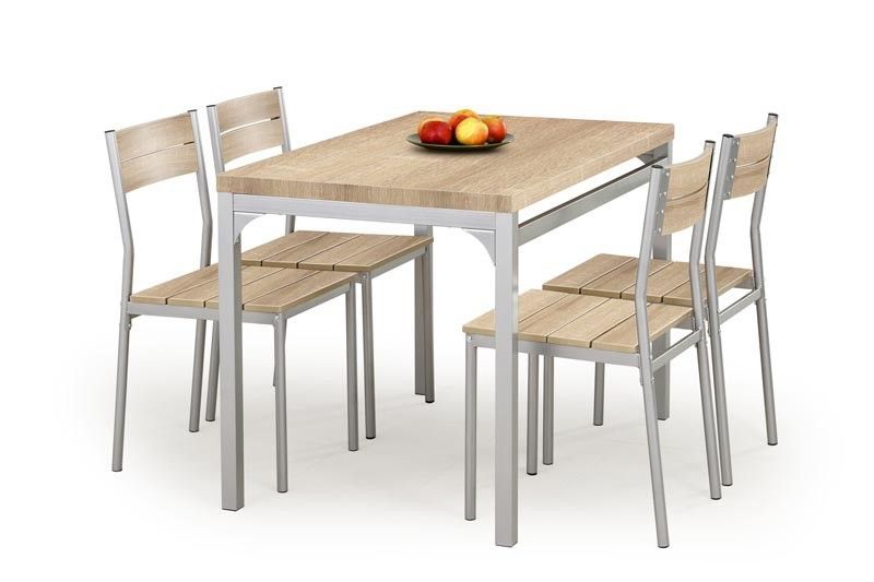 Dining Room Furniture Set Malcolm | size: Length: 70cm, Width: 110cm, Height: 75cm | color: Oak/Grey | image: 1 | variant: 1011350