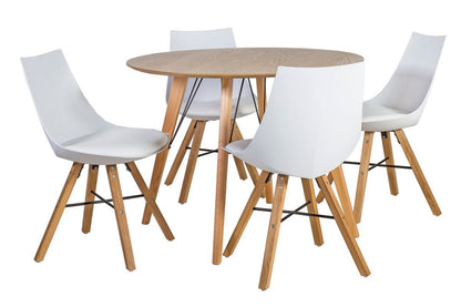 Dining Room Furniture Set Rochester | size: Length: 100cm, Width: 100cm, Height: 75cm | color: White/Oak | image: 0 | variant: 1005471