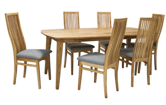 Dining Room Furniture Set Sandnes | size: Length: 90cm, Width: 190cm, Height: 74cm | color: Oak/Grey | image: 0 | variant: 1005093