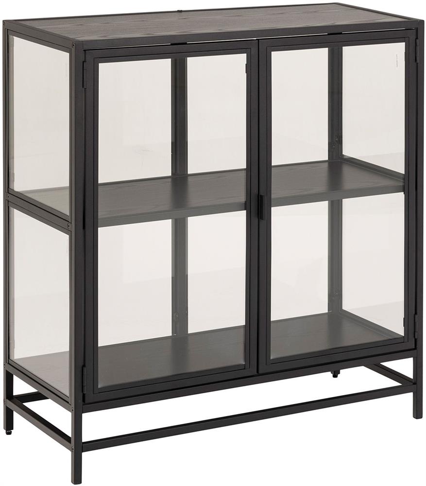 Display Cabinet Aberystwyth | size: Width: 77cm, Height: 86.4cm, Depth: 35cm | color: Black | image: 1 | variant: 1006185