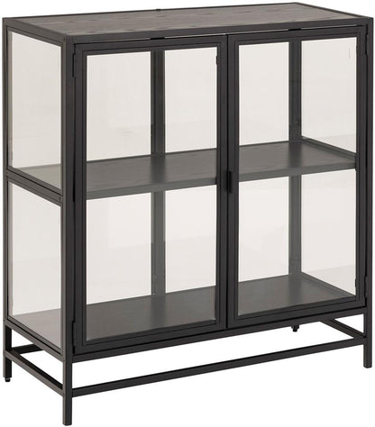 Display Cabinet Aberystwyth | size: Width: 77cm, Height: 86.4cm, Depth: 35cm | color: Black | image: 1 | variant: 1006185