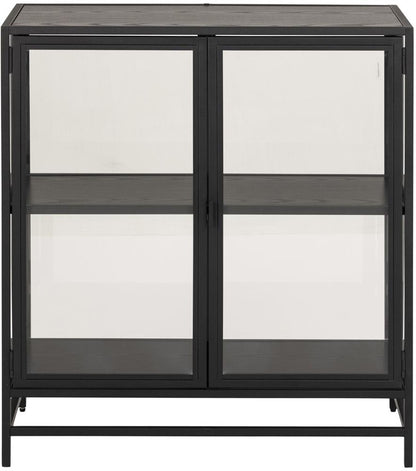 Display Cabinet Aberystwyth | size: Width: 77cm, Height: 86.4cm, Depth: 35cm | color: Black | image: 2 | variant: 1006185