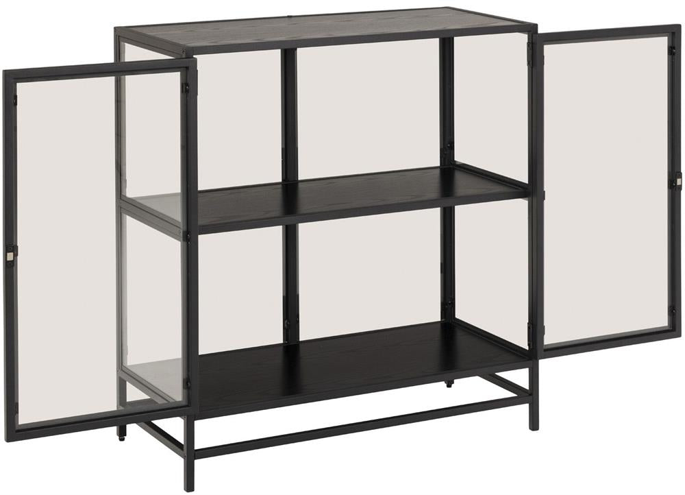 Display Cabinet Aberystwyth | size: Width: 77cm, Height: 86.4cm, Depth: 35cm | color: Black | image: 3 | variant: 1006185