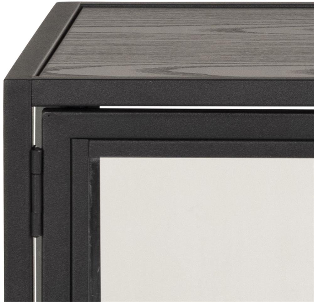 Display Cabinet Aberystwyth | size: Width: 77cm, Height: 86.4cm, Depth: 35cm | color: Black | image: 4 | variant: 1006185