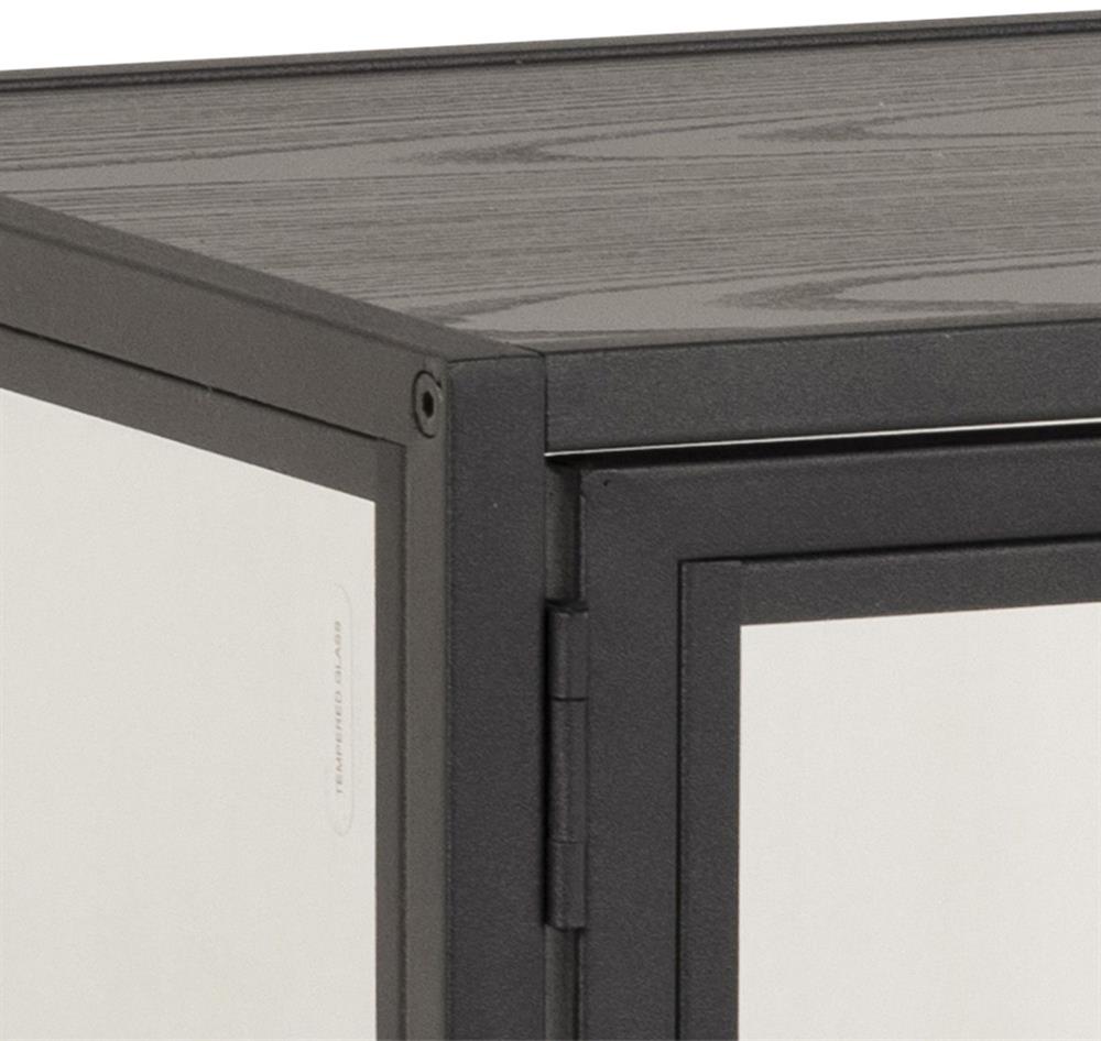 Display Cabinet Aberystwyth | size: Width: 77cm, Height: 86.4cm, Depth: 35cm | color: Black | image: 6 | variant: 1006185