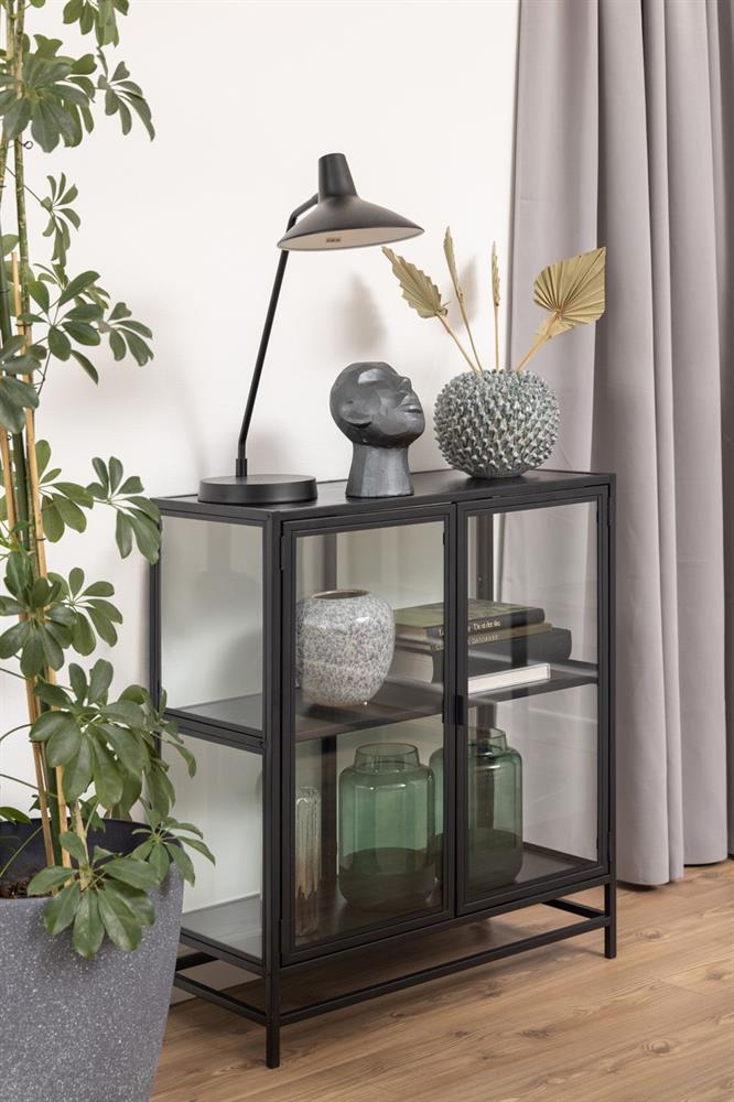 Display Cabinet Aberystwyth | size: Width: 77cm, Height: 86.4cm, Depth: 35cm | color: Black | image: 8 | variant: 1006185