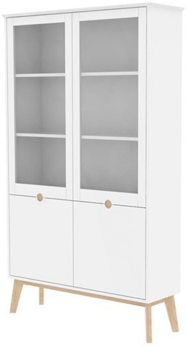 Display Cabinet East Penarth | size: Width: 106.9cm, Height: 190cm, Depth: 35cm | color: White | image: 0 | variant: 1005751