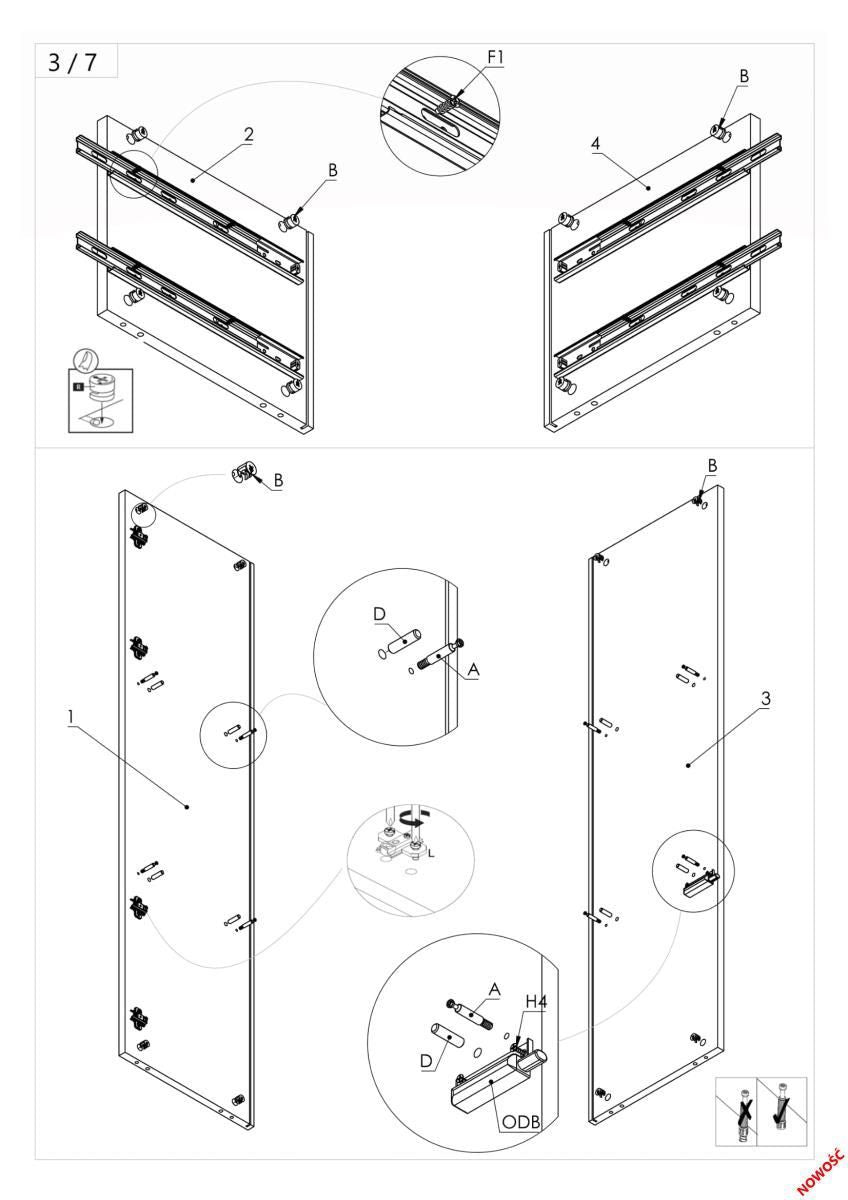 Display Cabinet Nest 1 | size: Width: 60cm, Height: 192cm, Depth: 45cm | color: Black/Oak | image: 2 | variant: 1010900