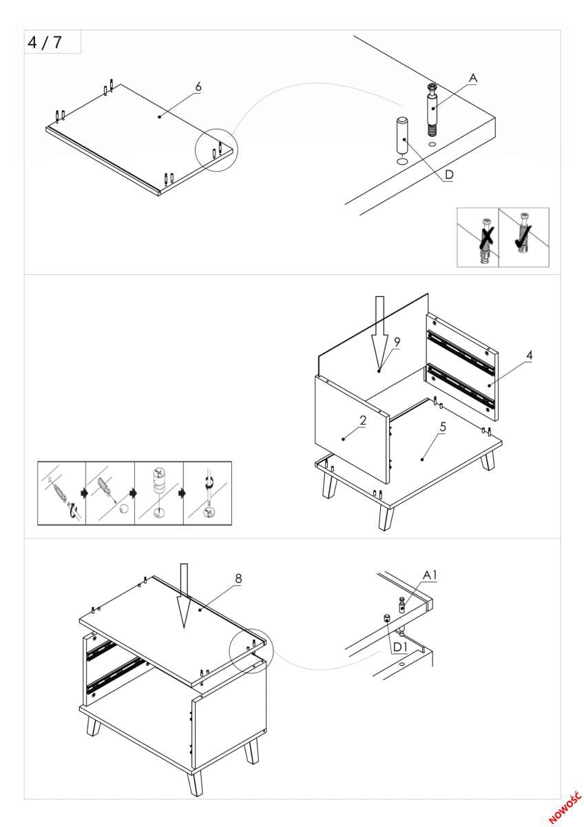 Display Cabinet Nest 1 | size: Width: 60cm, Height: 192cm, Depth: 45cm | color: Black/Oak | image: 4 | variant: 1010900
