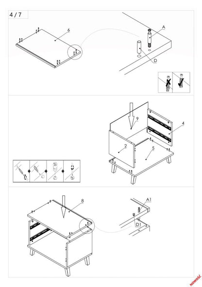Display Cabinet Nest 1 | size: Width: 60cm, Height: 192cm, Depth: 45cm | color: Black/Oak | image: 4 | variant: 1010900