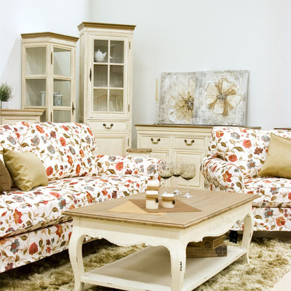 Display Cabinet Samira 1 | size: Width: 60cm, Height: 195.5cm, Depth: 35cm | color: White/Brown | image: 3 | variant: 1010903