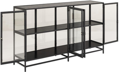 Display Cabinet Seaford | size: Width: 152.4cm, Height: 86.4cm, Depth: 35cm | color: Black | image: 2 | variant: 1017055