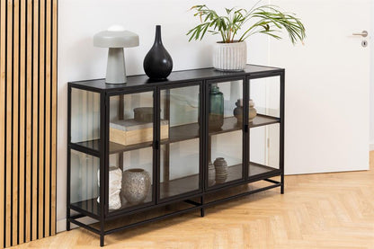 Display Cabinet Seaford | size: Width: 152.4cm, Height: 86.4cm, Depth: 35cm | color: Black | image: 8 | variant: 1017055