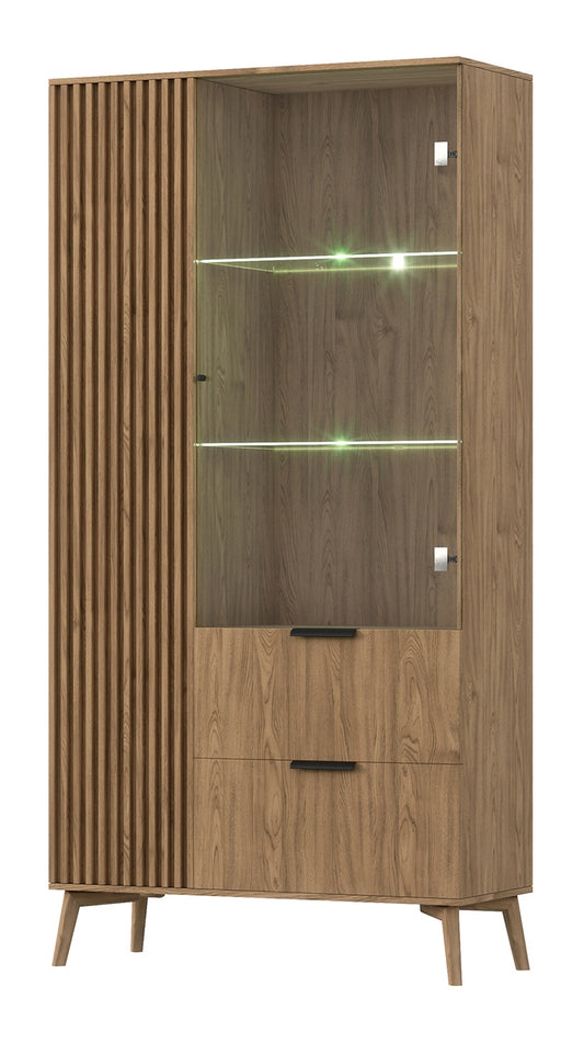 Display Cabinet West Abercynon | size: Width: 100cm, Height: 192cm, Depth: 60cm | color: Oak | image: 0 | variant: 1017690