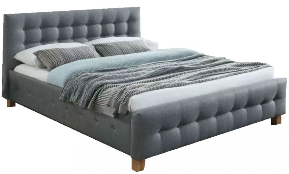 Double Bed Barcelona | size: Length: 216cm, Width: 168cm, Height: 94cm | color: Gray | image: 1 | variant: 1010929
