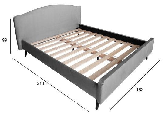 Double Bed Bargoed | size: Length: 214cm, Width: 182cm, Height: 99cm | color: Gray | image: 4 | variant: 1005805