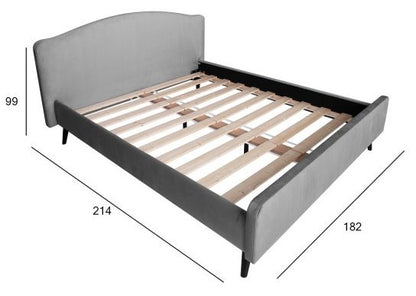 Double Bed Bargoed | size: Length: 214cm, Width: 182cm, Height: 99cm | color: Gray | image: 4 | variant: 1005805