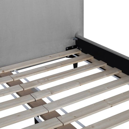 Double Bed Bargoed | size: Length: 214cm, Width: 182cm, Height: 99cm | color: Gray | image: 5 | variant: 1005805