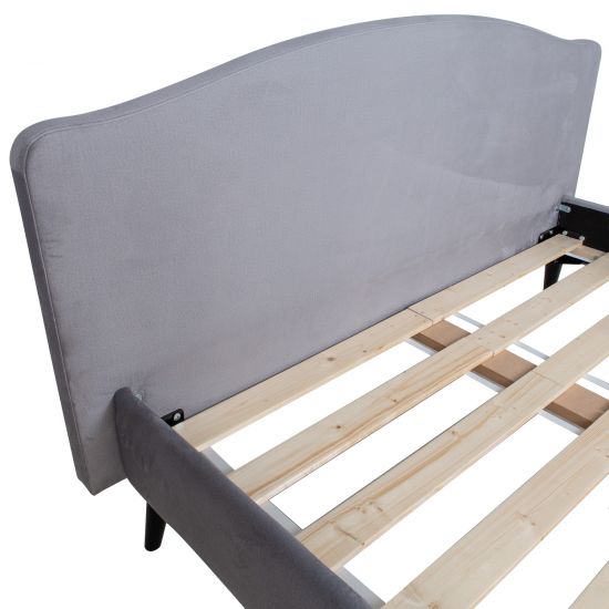 Double Bed Bargoed | size: Length: 214cm, Width: 182cm, Height: 99cm | color: Gray | image: 6 | variant: 1005805