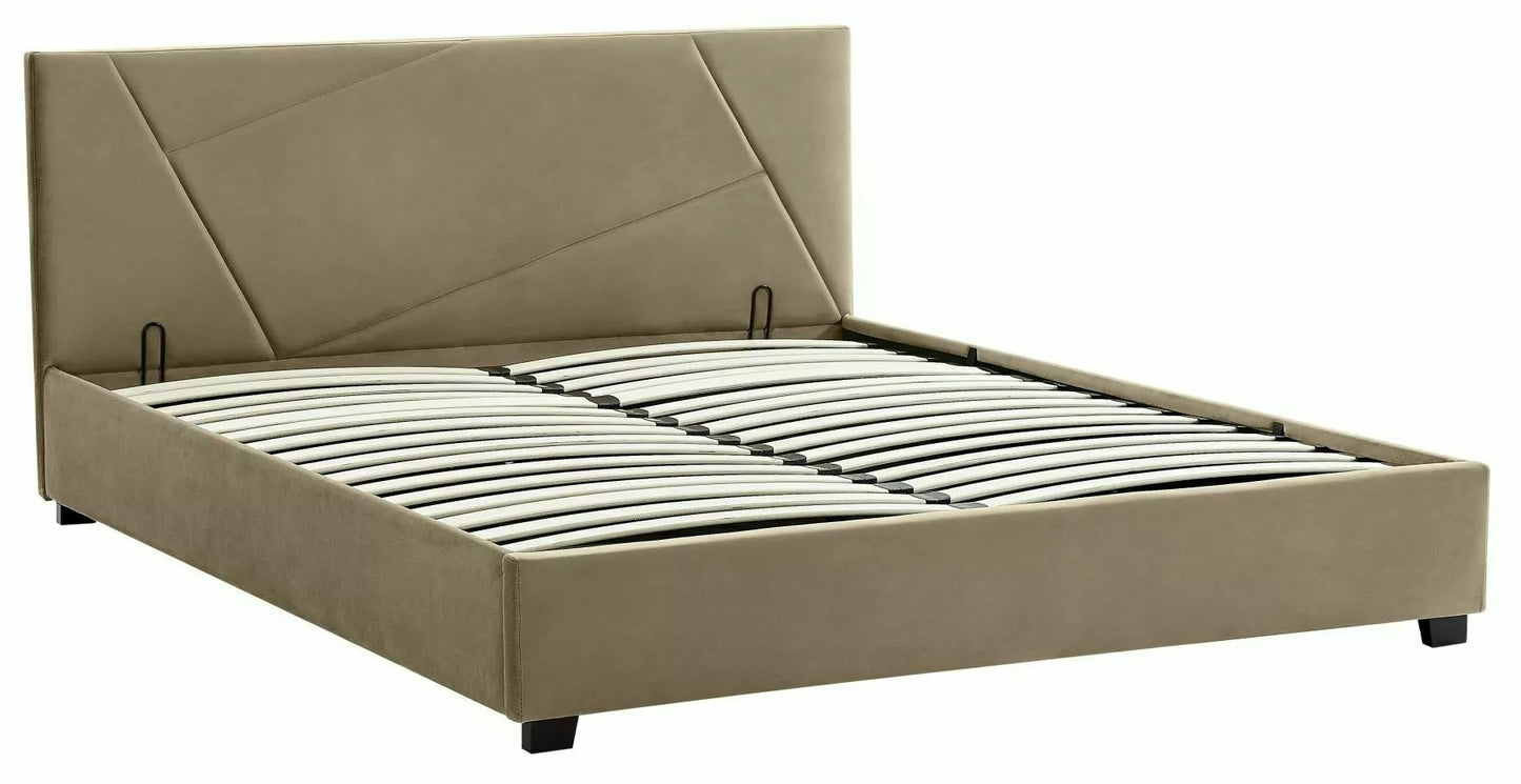 Double Bed Columbia | size: Length: 212cm, Width: 147cm, Height: 86cm | color: Beige | image: 0 | variant: 1010133