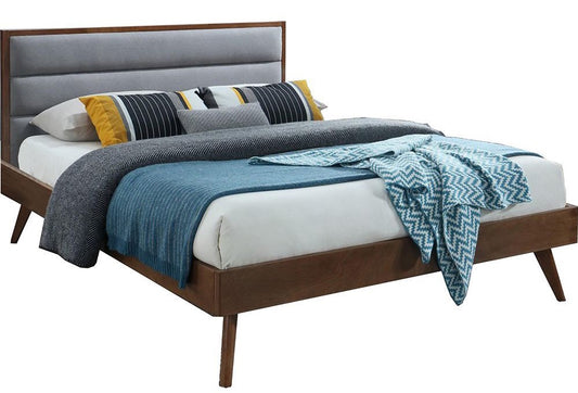 Double Bed East Adelaide | size: Length: 209cm, Width: 166cm, Height: 106cm | color: Grey/Walnut | image: 1 | variant: 1006683