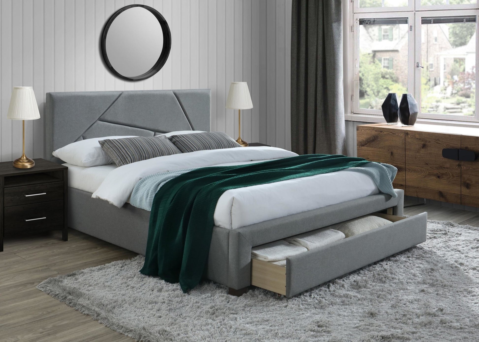 Double Bed East Ankara | size: Length: 214cm, Width: 165cm, Height: 102cm | color: Gray | image: 2 | variant: 1006684