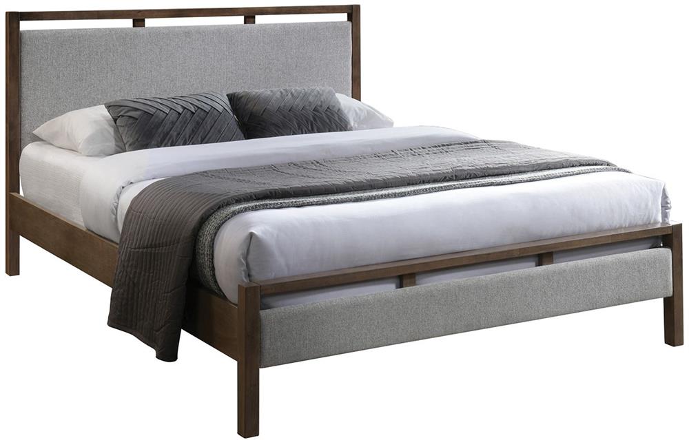 Double Bed East Bordeaux | size: Length: 209cm, Width: 169cm, Height: 100.5cm | color: Brown/Grey | image: 1 | variant: 1006283