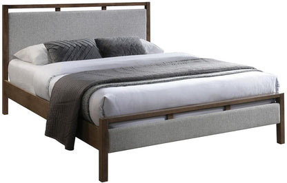Double Bed East Bordeaux | size: Length: 209cm, Width: 169cm, Height: 100.5cm | color: Brown/Grey | image: 1 | variant: 1006283