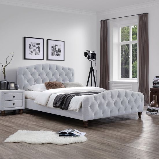 Double Bed East Buxton | size: Length: 218.5cm, Width: 165cm, Height: 104cm | color: Gray | image: 1 | variant: 1005811