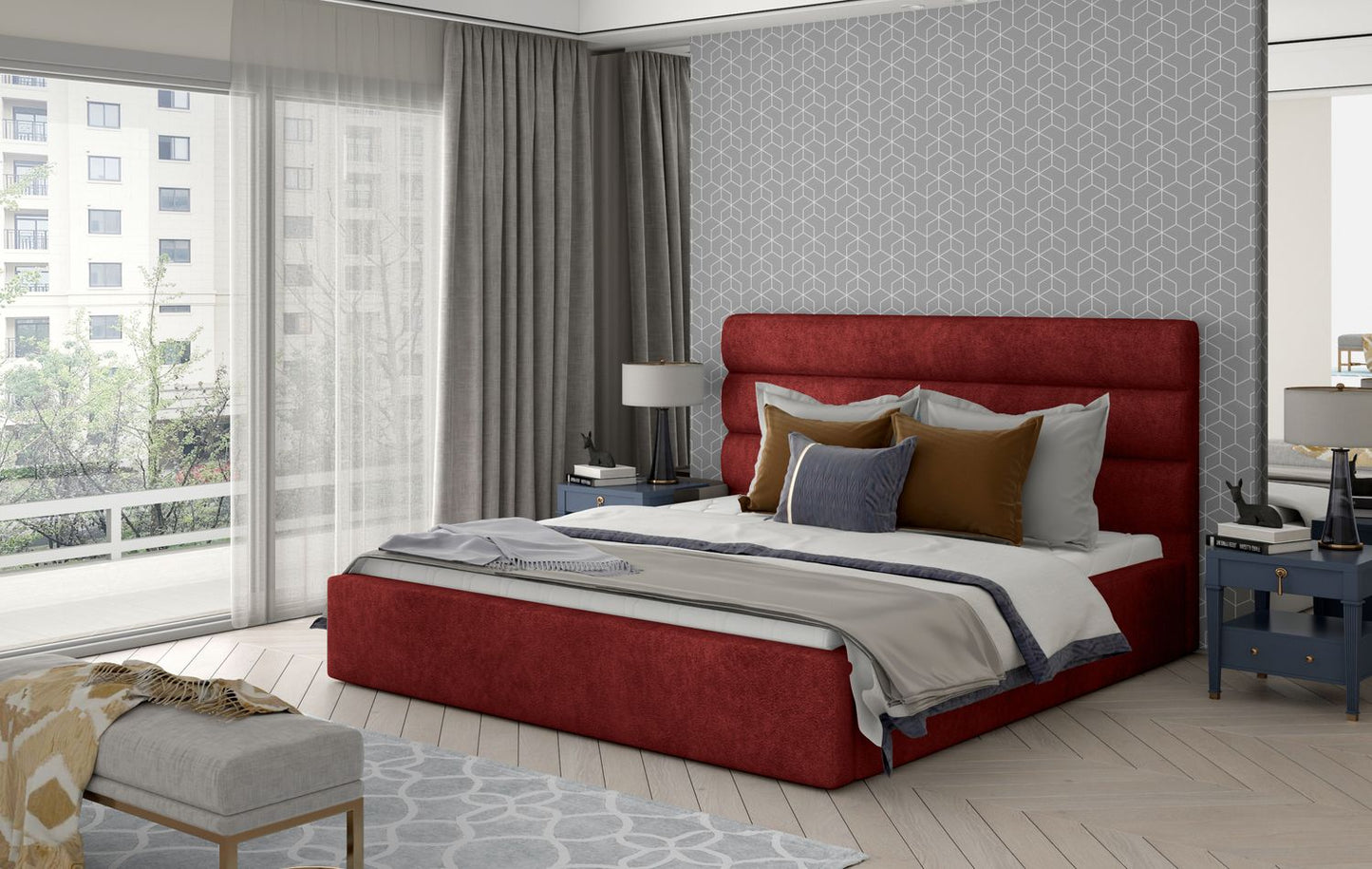 Double Bed East Fishguard 1 | size: Length: 223cm, Width: 180cm, Height: 93cm | color: Dora | image: 1 | variant: 1010783