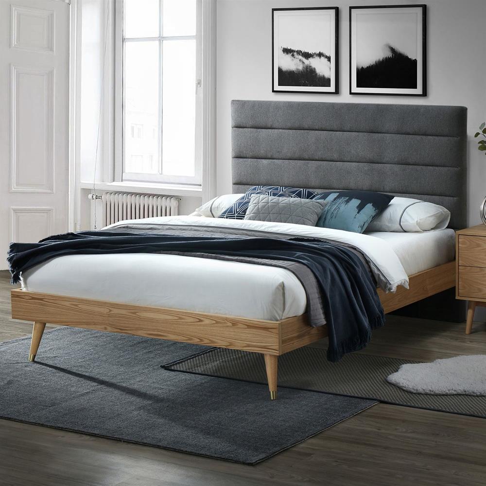 Double Bed East Logrono | size: Length: 211cm, Width: 166.5cm, Height: 110.5cm | color: Gray | image: 2 | variant: 1006284
