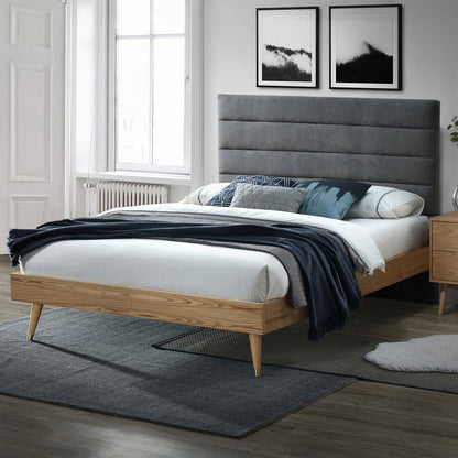 Double Bed East Logrono | size: Length: 211cm, Width: 166.5cm, Height: 110.5cm | color: Gray | image: 2 | variant: 1006284