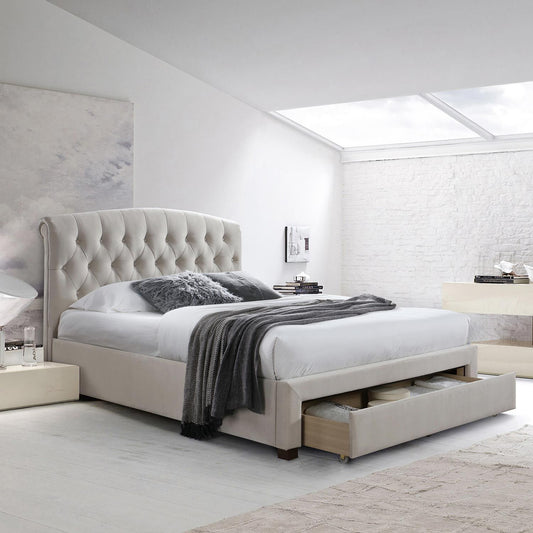 Double Bed East Maidenhead | size: Length: 224cm, Width: 168cm, Height: 119.5cm | color: Beige | image: 0 | variant: 1006540