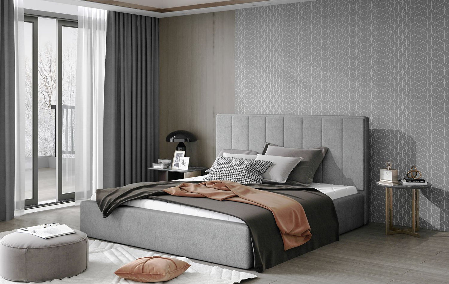 Double Bed East Oldham | size: Length: 223cm, Width: 160cm, Height: 93cm | color: Omega | image: 1 | variant: 1010647