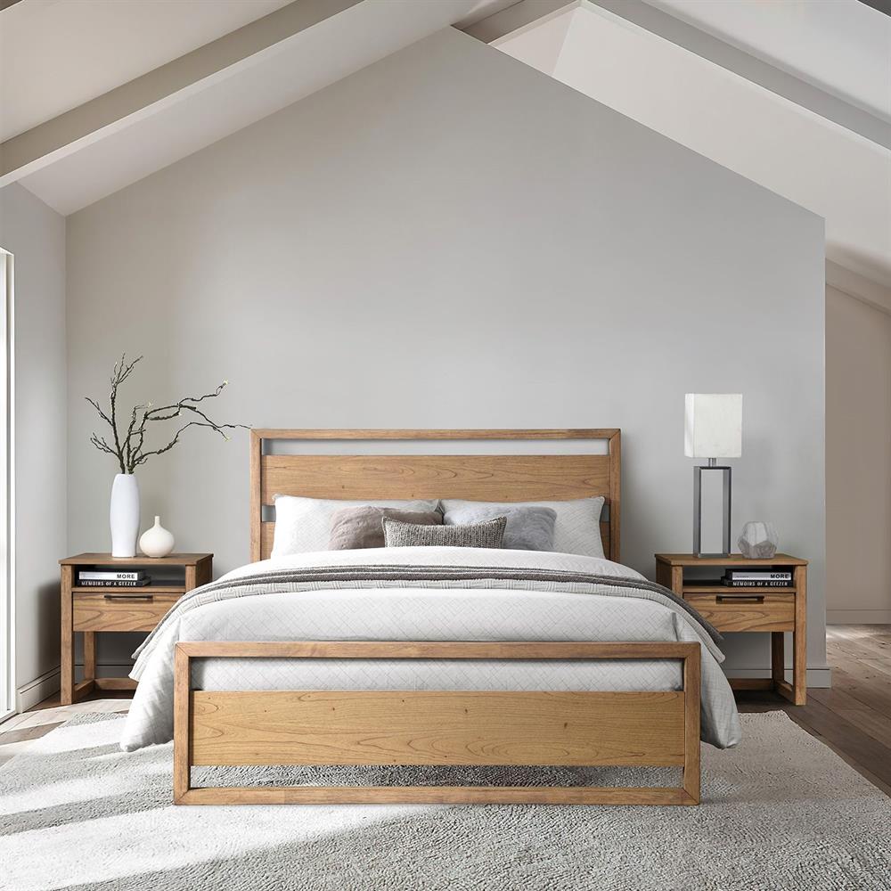 Double Bed East San Sebastian | size: Length: 209.5cm, Width: 166cm, Height: 120.5cm | color: Oak | image: 2 | variant: 1006278