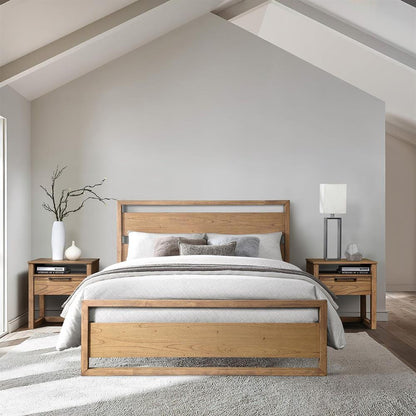 Double Bed East San Sebastian | size: Length: 209.5cm, Width: 166cm, Height: 120.5cm | color: Oak | image: 2 | variant: 1006278