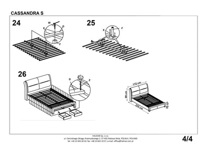 Double Bed East Savona | size: Length: 225cm, Width: 172cm, Height: 99cm | color: White/Black | image: 6 | variant: 1006677
