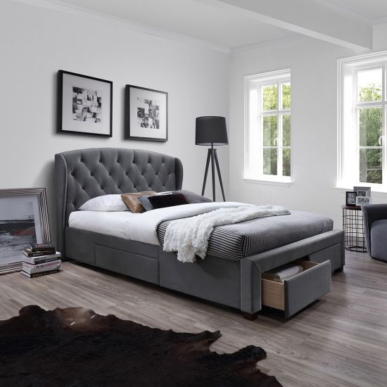 Double Bed East Wycombe | size: Length: 219cm, Width: 171cm, Height: 111cm | color: Gray | image: 1 | variant: 1005008