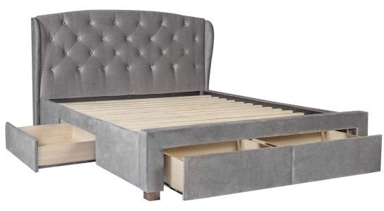 Double Bed East Wycombe | size: Length: 219cm, Width: 171cm, Height: 111cm | color: Gray | image: 2 | variant: 1005008