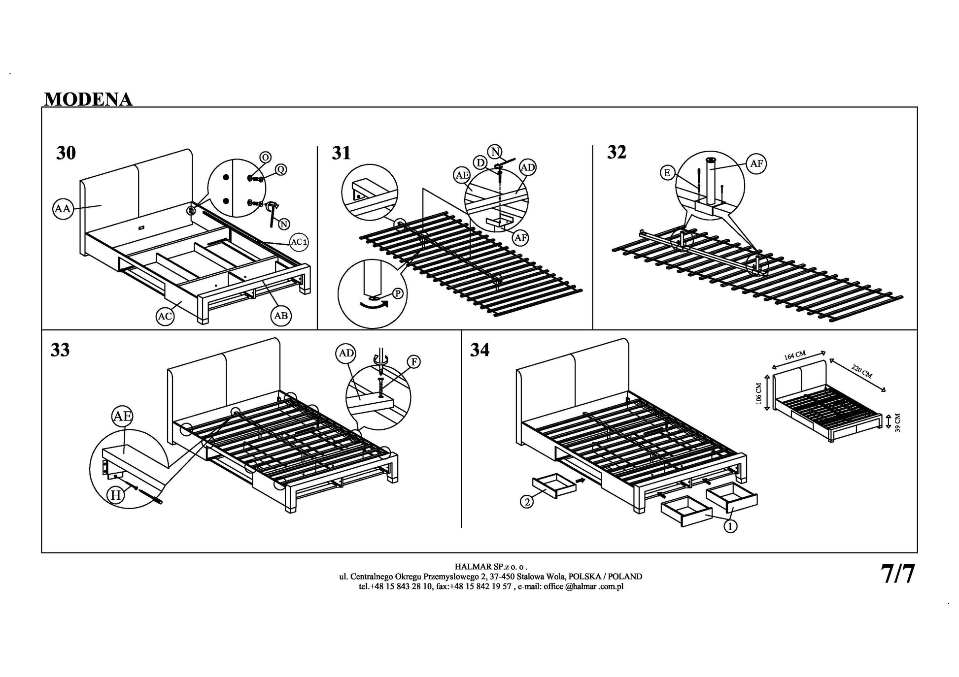 Double Bed London | size: Length: 220cm, Width: 164cm, Height: 106cm | color: Gray | image: 9 | variant: 1003375